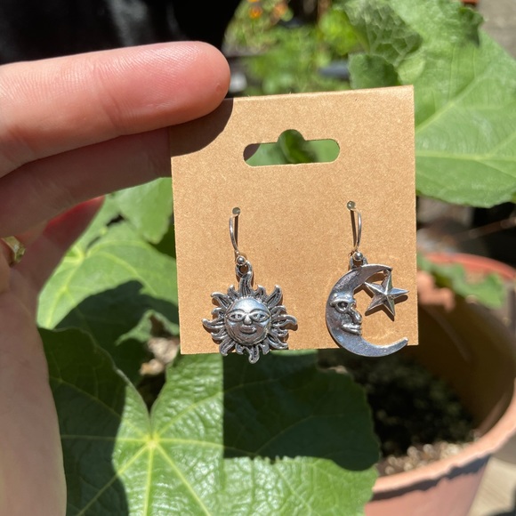 Hanging Star and Moon Earrings - Picture 5 of 5